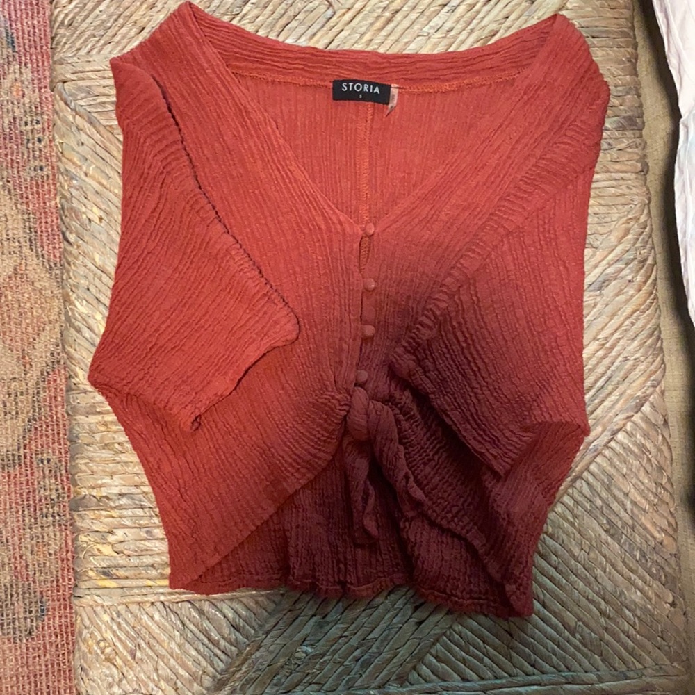 small cropped linen top